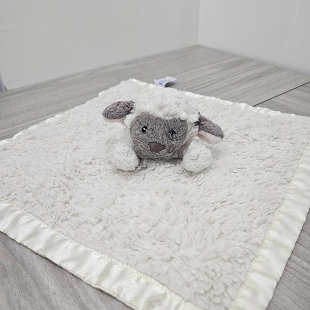 Mary Meyer White Cream Sheep Lamb Lovey Satin Gray Shaggy Textured Soft Cuddle